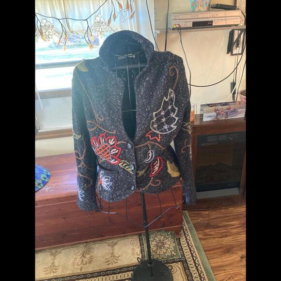 Gorgeous Embroidered Button Up Sweater Colorful - Picture 1 of 6